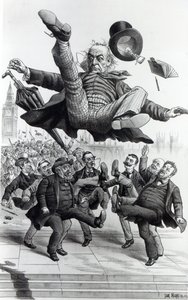 Gladstone bliver smidt ud af parlamentet, ca. 1894